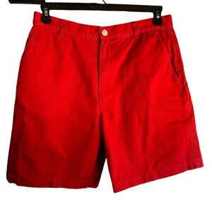 Lauren Ralph Lauren cotton women's size 12 dark red chino flat front shorts